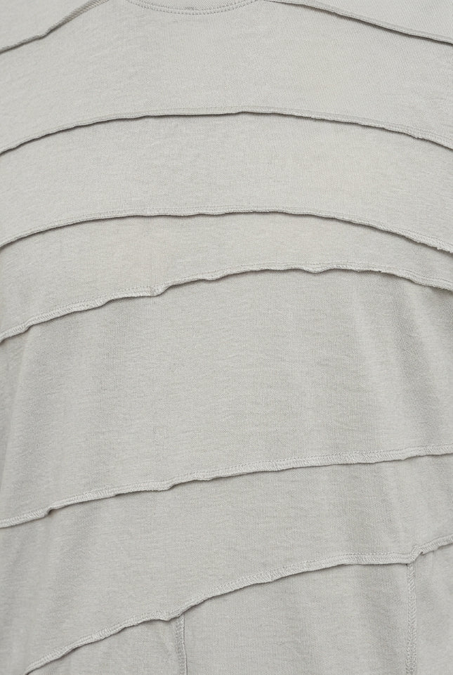 Horizontal Stitch Detail T-Shirt - Grey - Detail