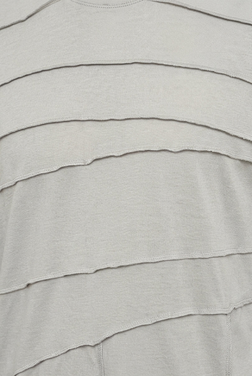 Horizontal Stitch Detail T-Shirt - Grey - Detail
