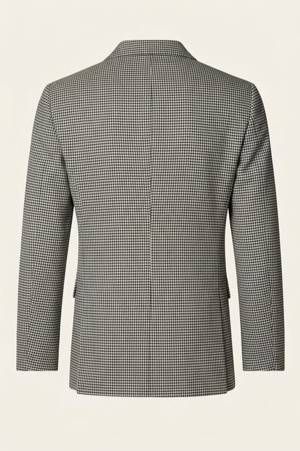 Houndstooth Double-Breasted Dinner Jacket - Off-White Black - Back