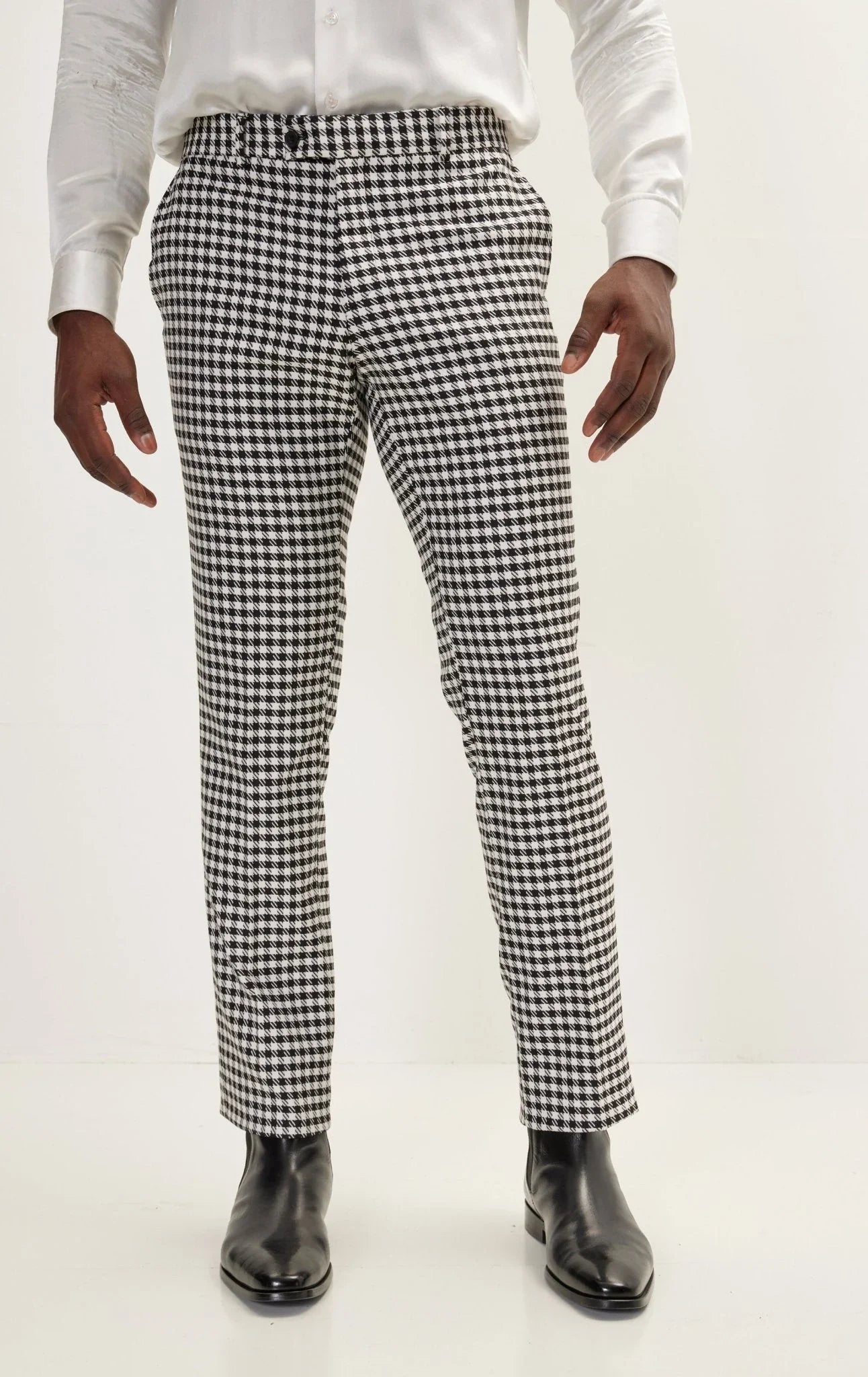Houndstooth Dress Pants Black White