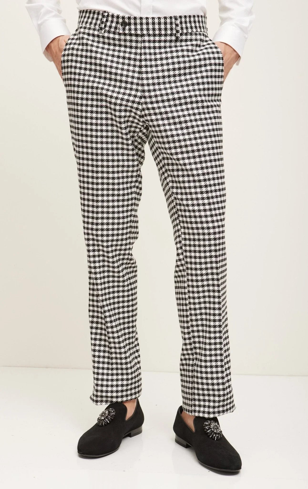 Houndstooth Dress Pants Black White