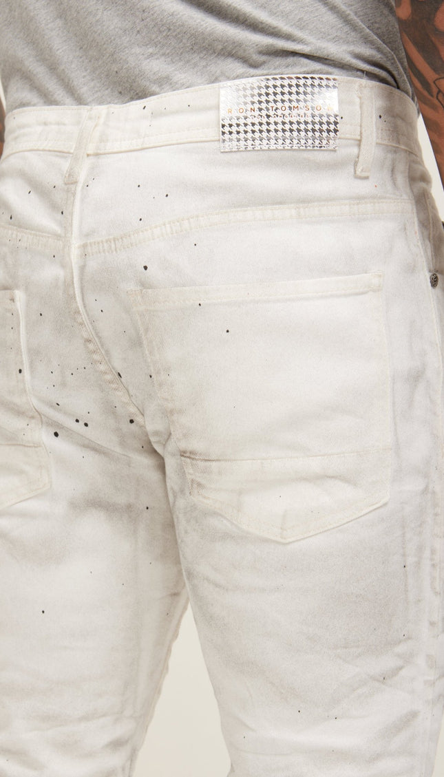 Jc Splat And Smoked Denim - White - Ron Tomson