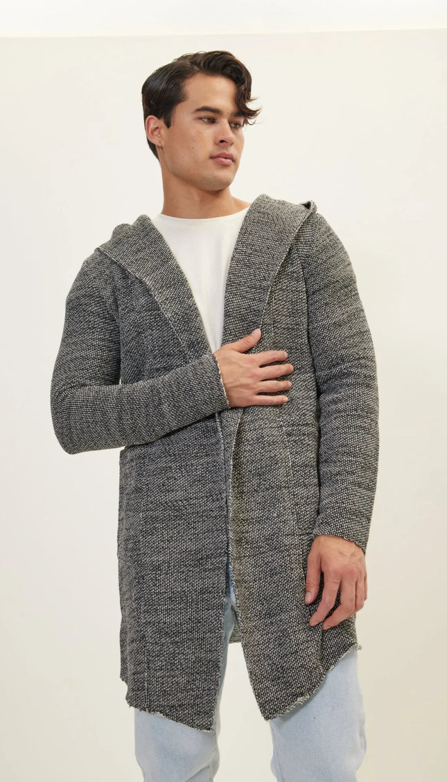 Jk Stealth Hoodie Cardigan - Black White - Ron Tomson