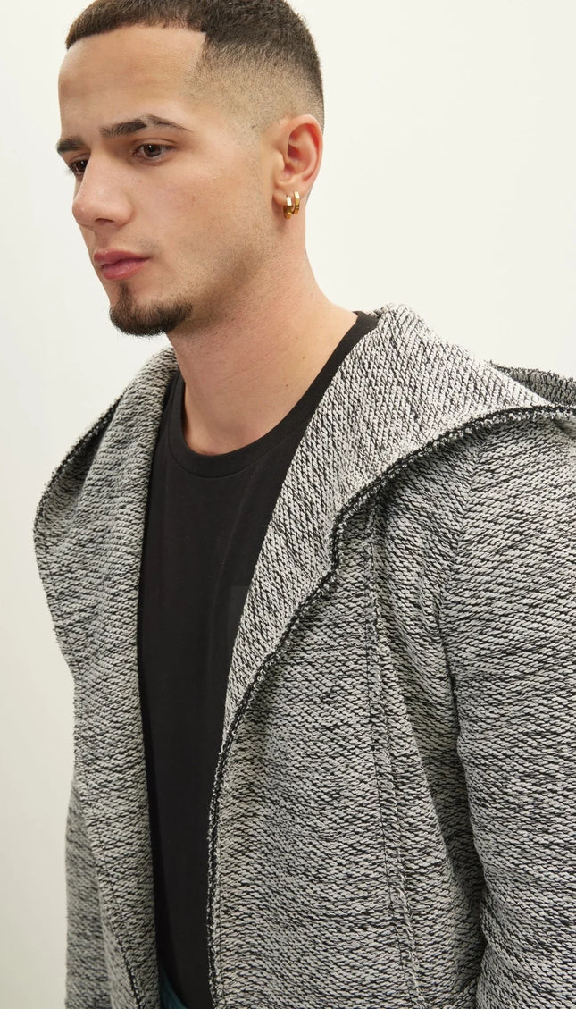 Jk Stealth Hoodie Cardigan - White Black - Ron Tomson