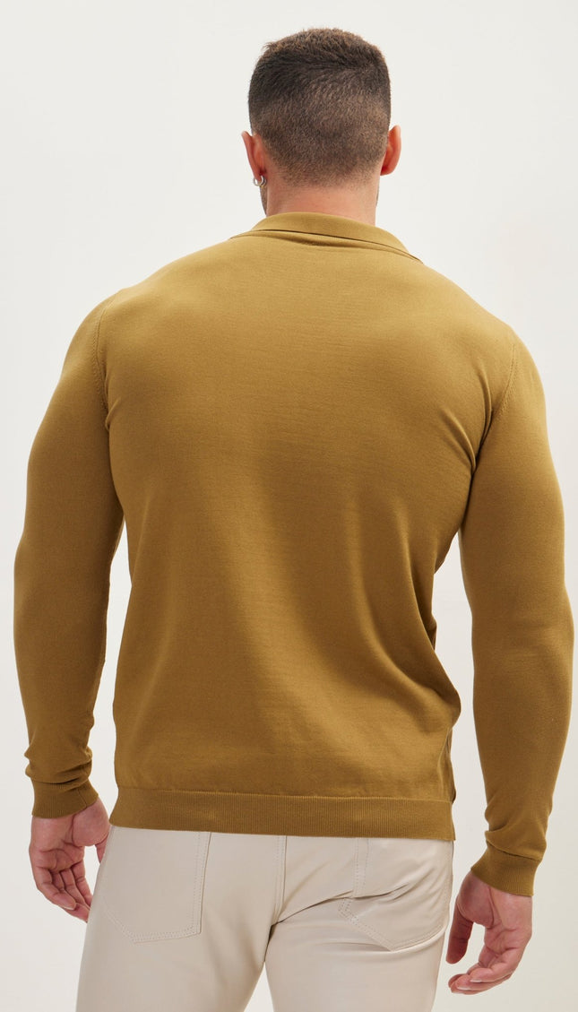 Johnny-Collar Sweater Polo - Pistachio - Ron Tomson