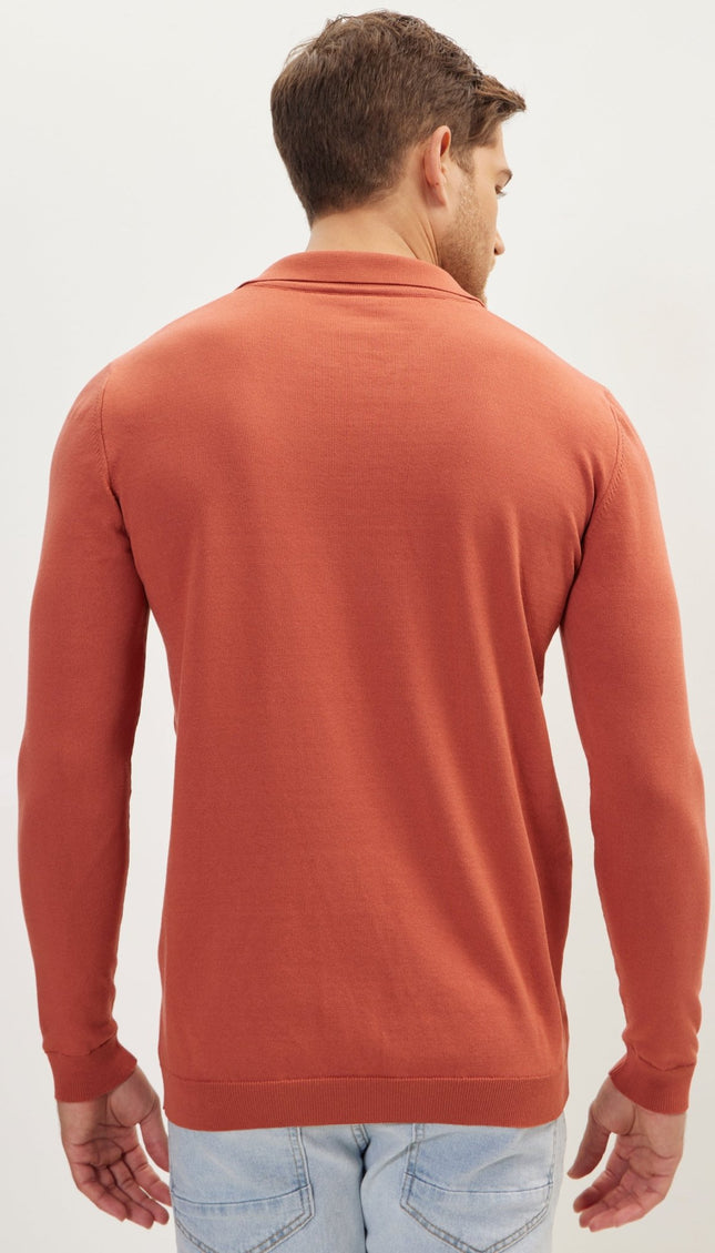 Johnny-Collar Sweater Polo - Tile - Ron Tomson