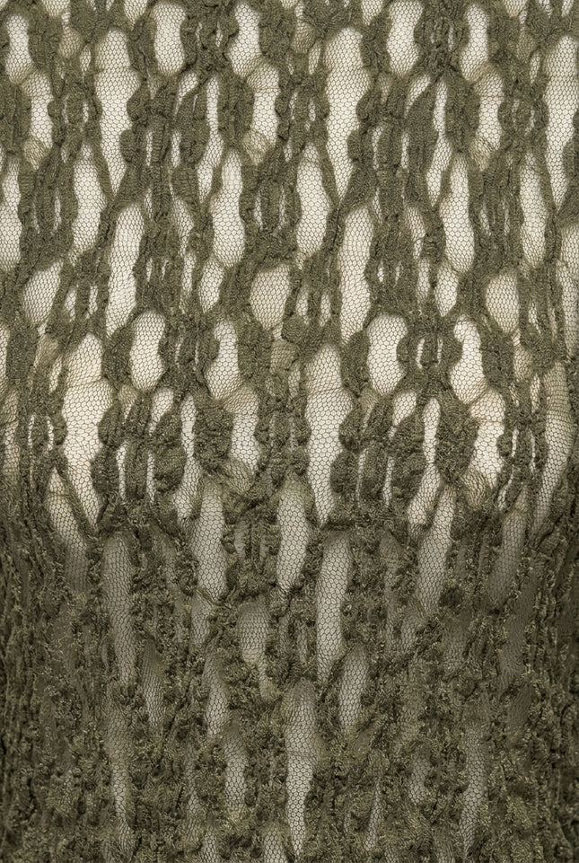 Lace Knit Top - Green - Detail
