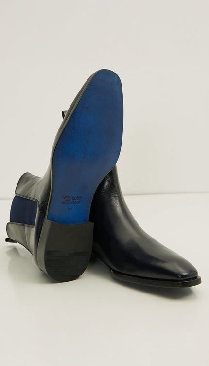 Leather Essential Chelsea Boot - Navy Buffalo - Ron Tomson