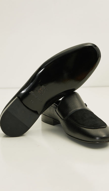 Leather Suede Mules - Black - Ron Tomson