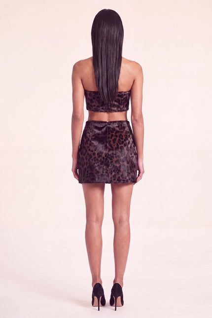 Calf Hair Mini Skirt - Black Leopard - back