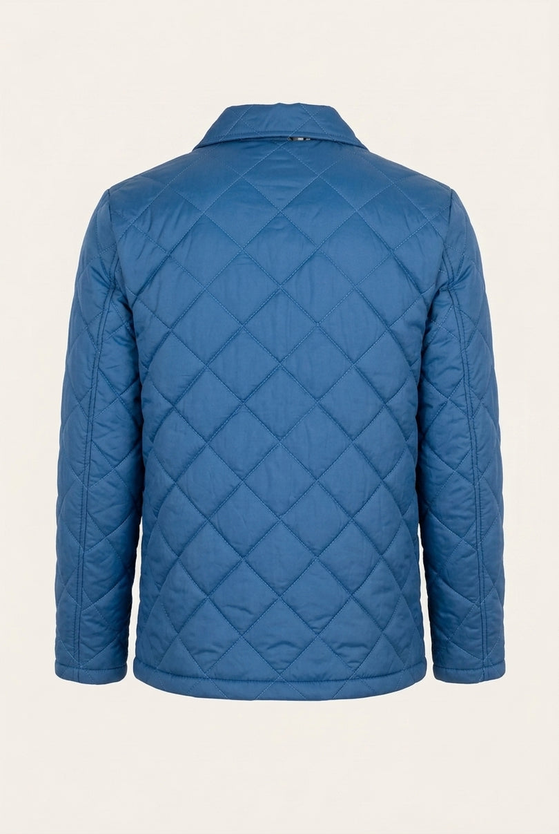 Light Padded Quilted Jacket - Blue - Back