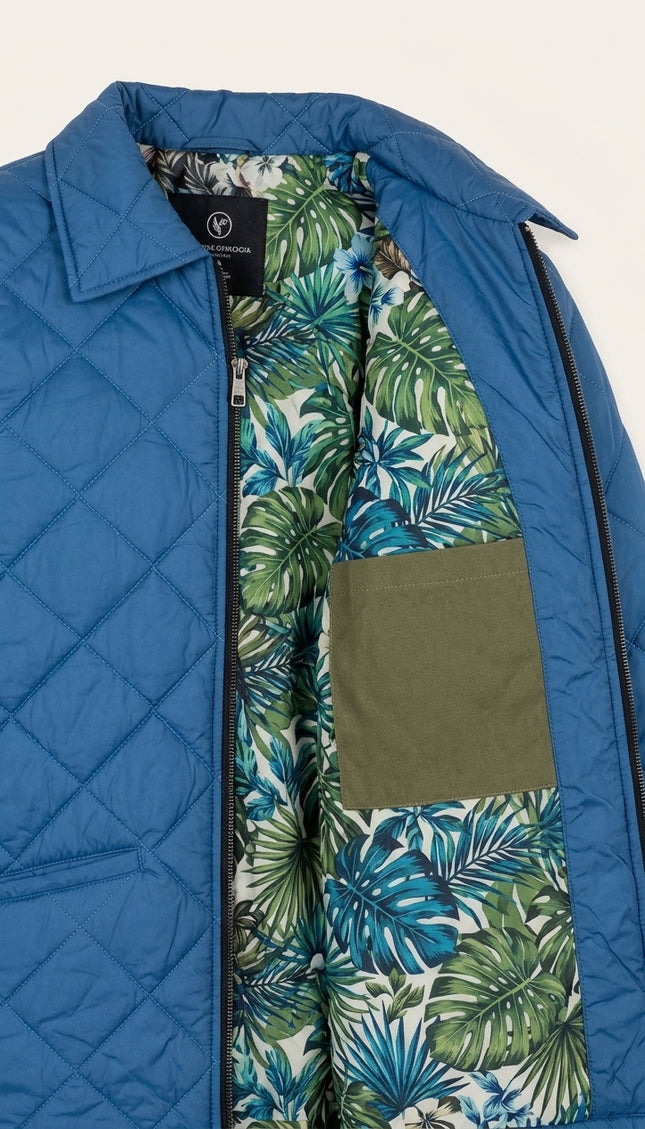 Light Padded Quilted Jacket - Blue - Detail