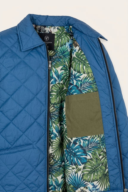 Light Padded Quilted Jacket - Blue - Detail