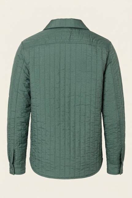 Light Padded Snap Button Jacket - Teal Green - Back