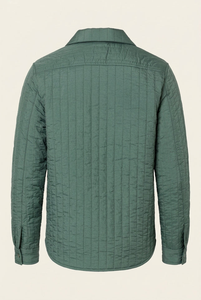 Light Padded Snap Button Jacket - Teal Green - Back