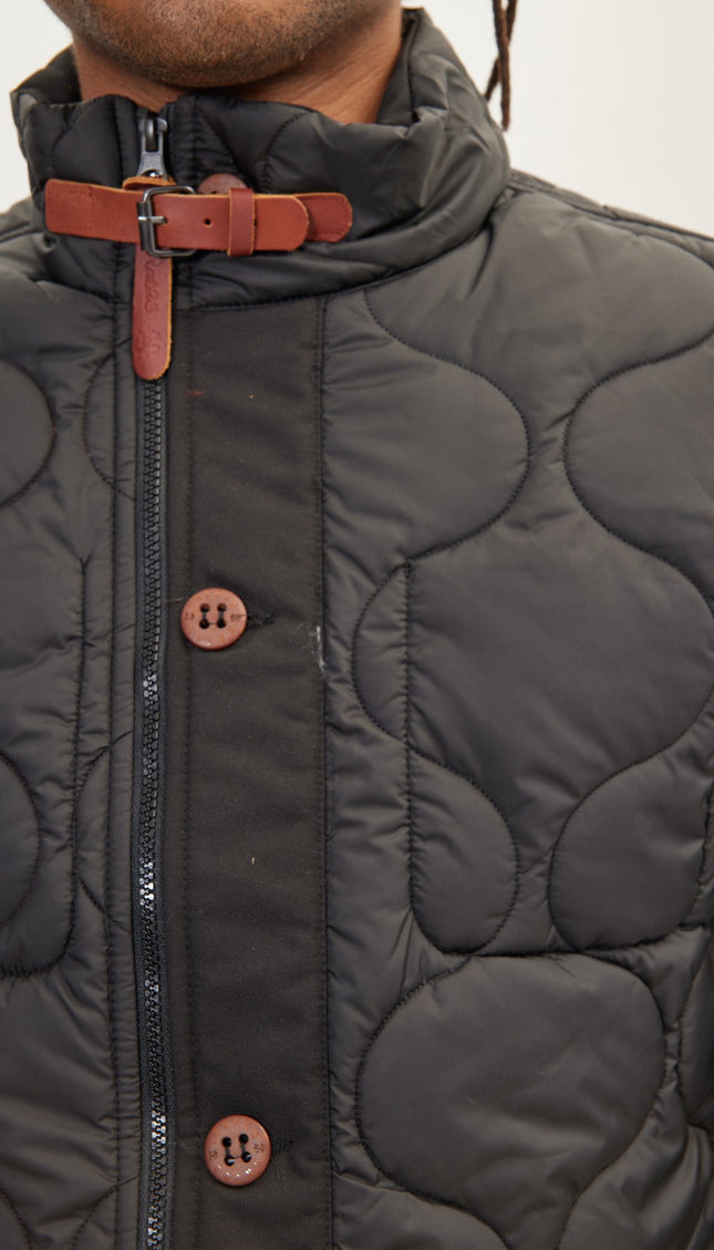 Light Padded Zipper - Up Coat - Black - Ron Tomson