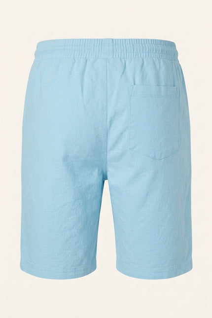 Lightweight Cotton Shorts - Blue - Back