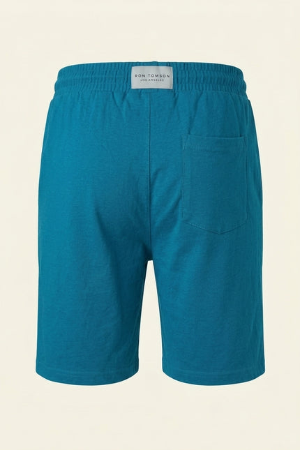 Lightweight Cotton Shorts - Blue - Back