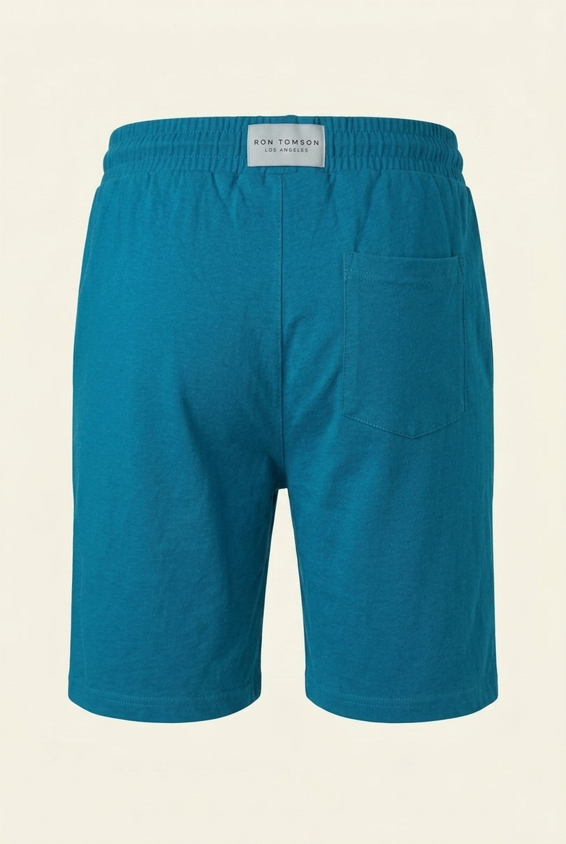 Lightweight Cotton Shorts - Blue - Back