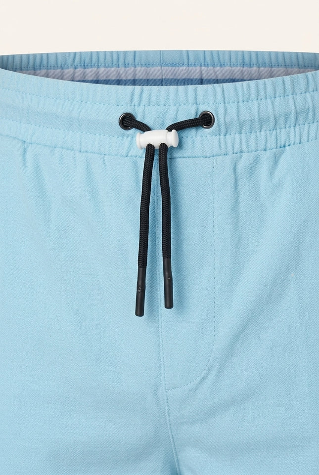 Lightweight Cotton Shorts - Blue - Detail