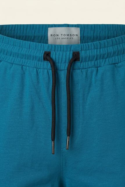 Lightweight Cotton Shorts - Blue - Detail
