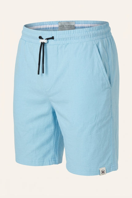 Lightweight Cotton Shorts - Blue - Front