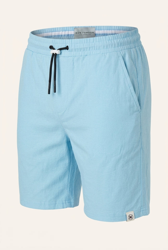 Lightweight Cotton Shorts - Blue - Front