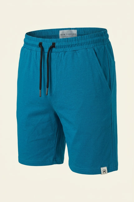 Lightweight Cotton Shorts - Blue - Front
