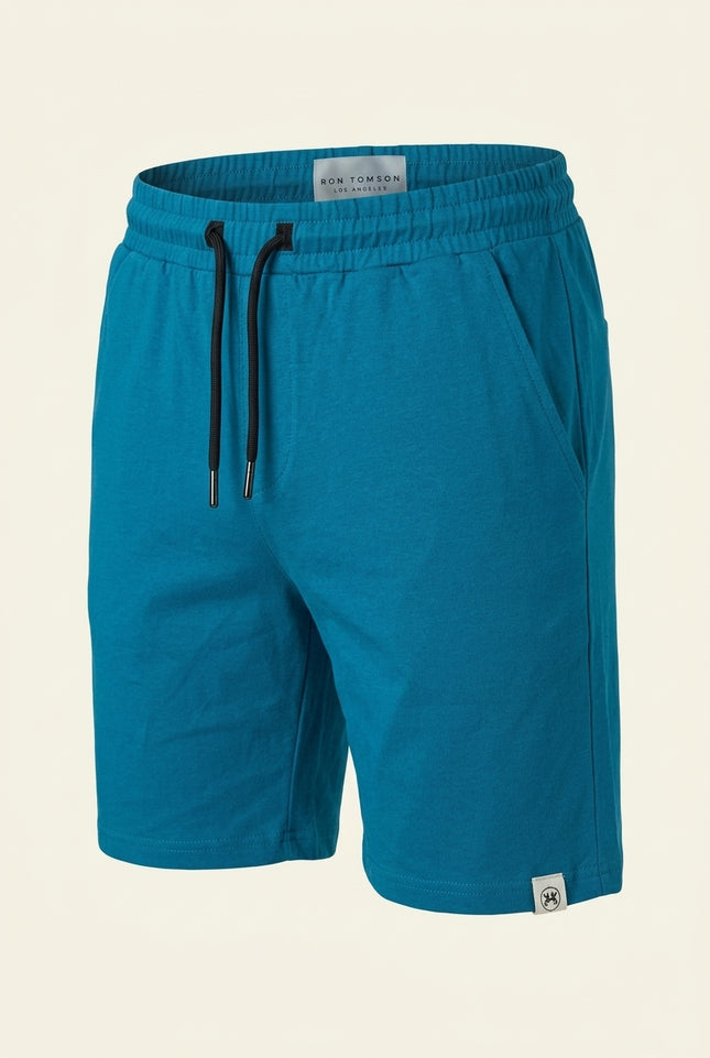 Lightweight Cotton Shorts - Blue - Front