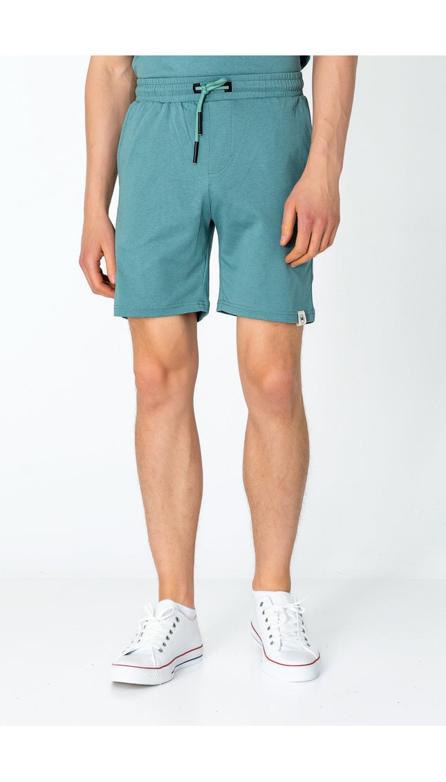 Lightweight Cotton Shorts - Teal Green - Ron Tomson