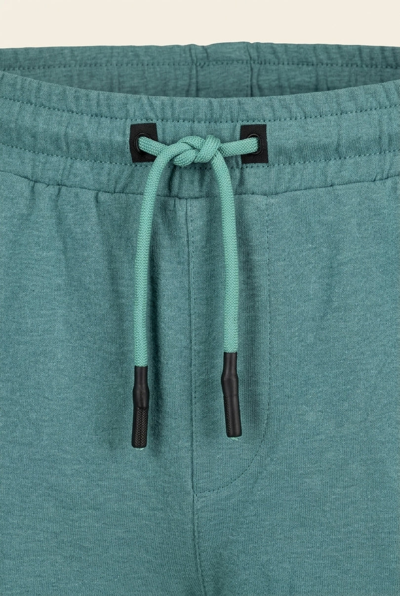 Lightweight Cotton Shorts - Teal Green - Detail