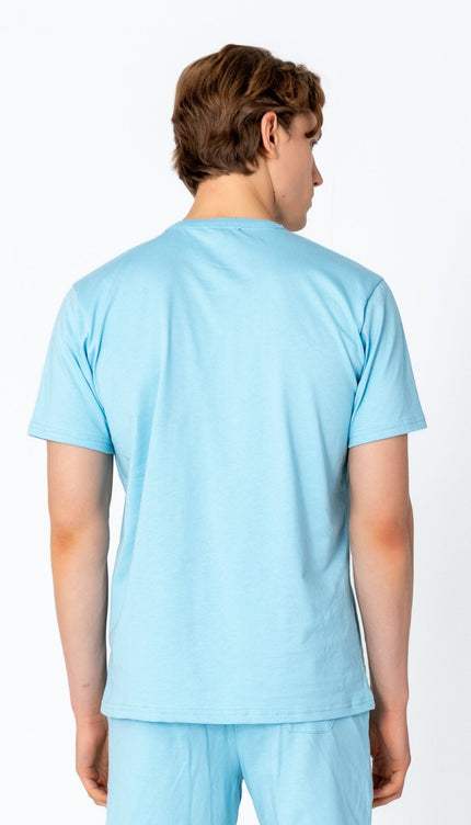 Lightweight Cotton T-shirt - Blue - Ron Tomson