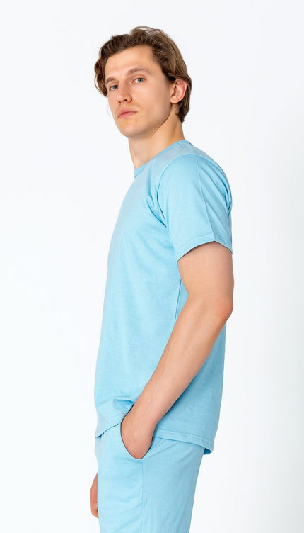 Lightweight Cotton T-shirt - Blue - Ron Tomson