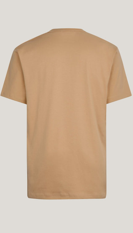 Lightweight Cotton T-shirt - Camel - Ron Tomson