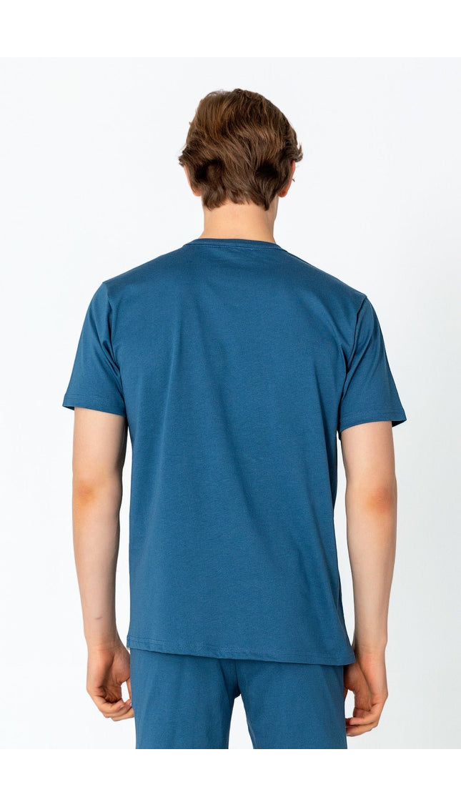 Lightweight Cotton T-shirt - Enamel Blue - Ron Tomson