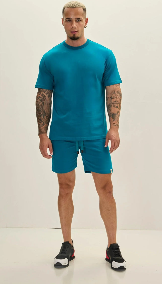 Lightweight Cotton T - shirt - Enamel Blue - Ron Tomson