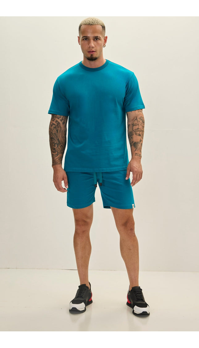 Lightweight Cotton T - shirt - Enamel Blue - Ron Tomson