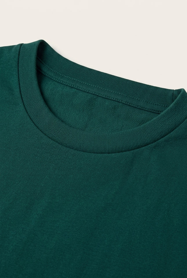 Lightweight Cotton T-shirt - Green - Detail