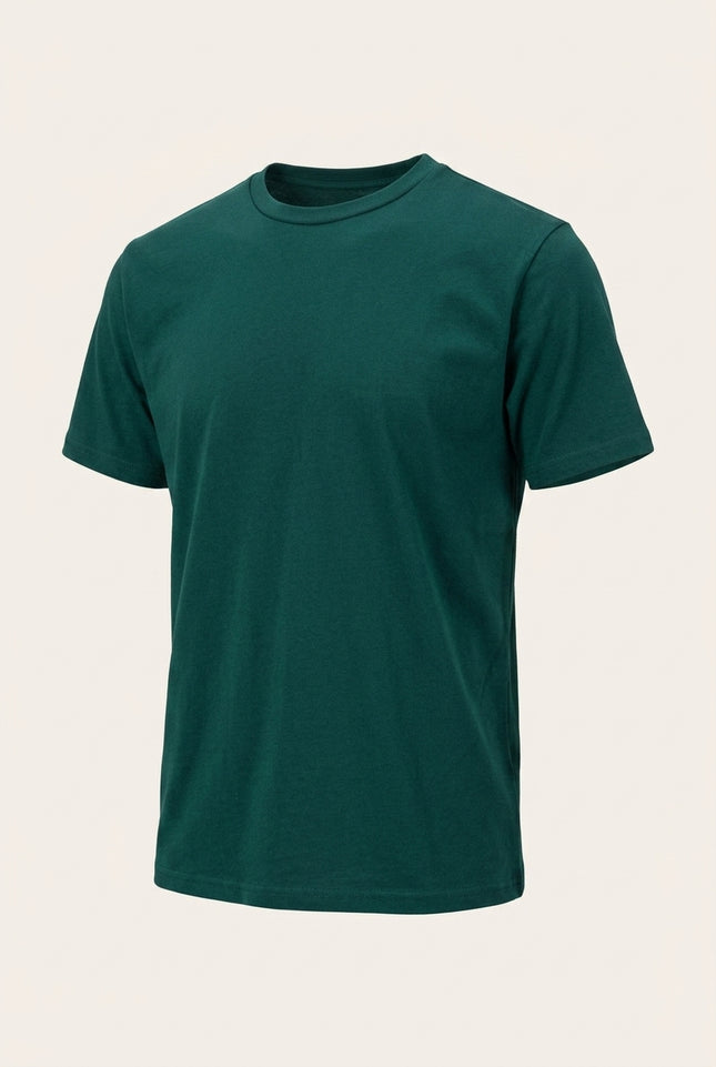 Lightweight Cotton T-shirt - Green - Front