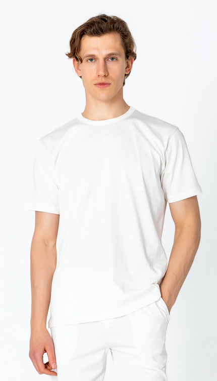 Lightweight Cotton T-shirt - Off White - Ron Tomson