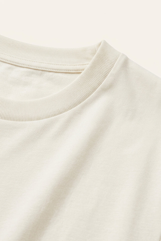 Lightweight Cotton T-shirt - Off-White - Detail