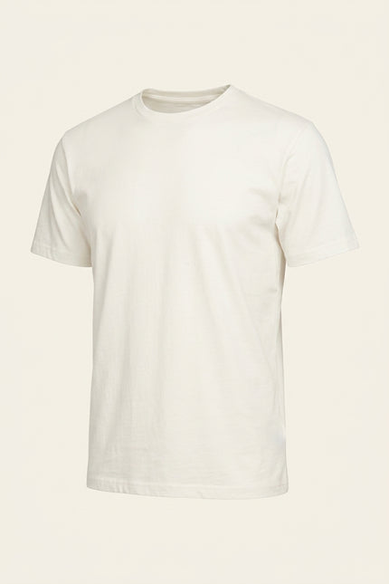 Lightweight Cotton T-shirt - Off-White - Front
