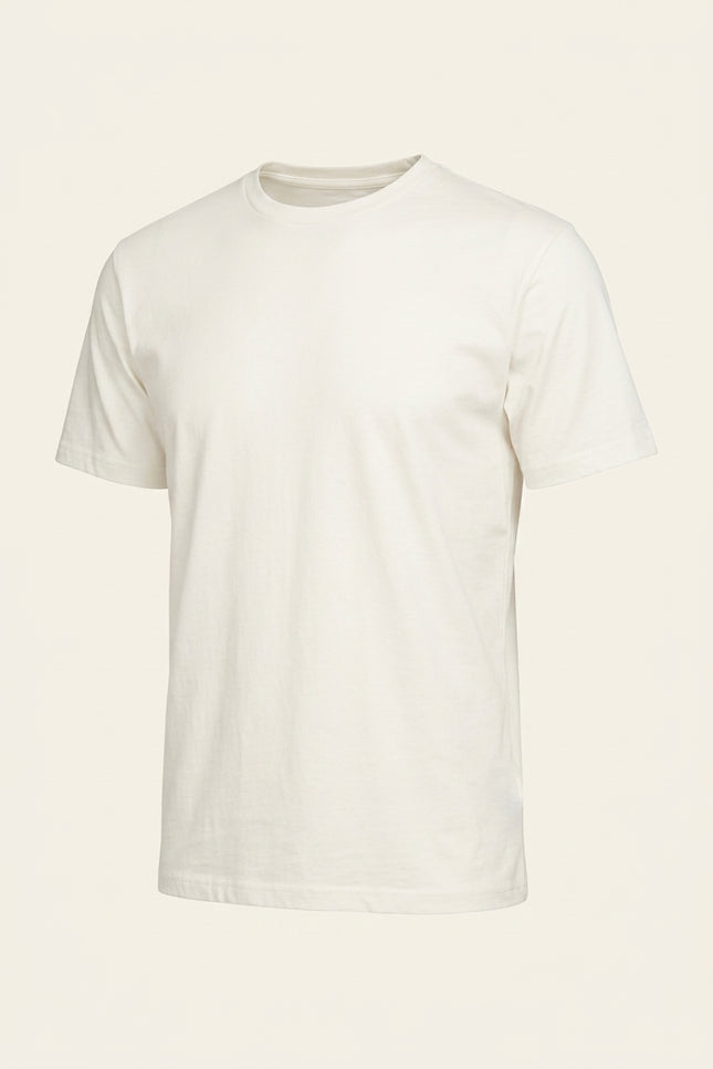 Lightweight Cotton T-shirt - Off-White - Front