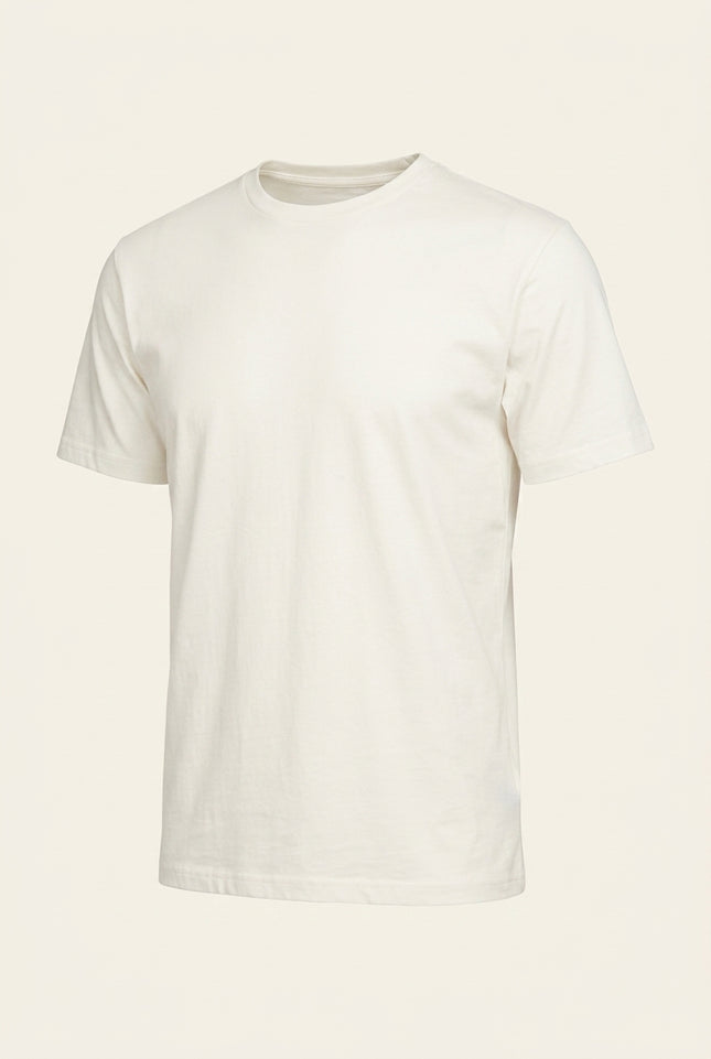 Lightweight Cotton T-shirt - Off-White - Front