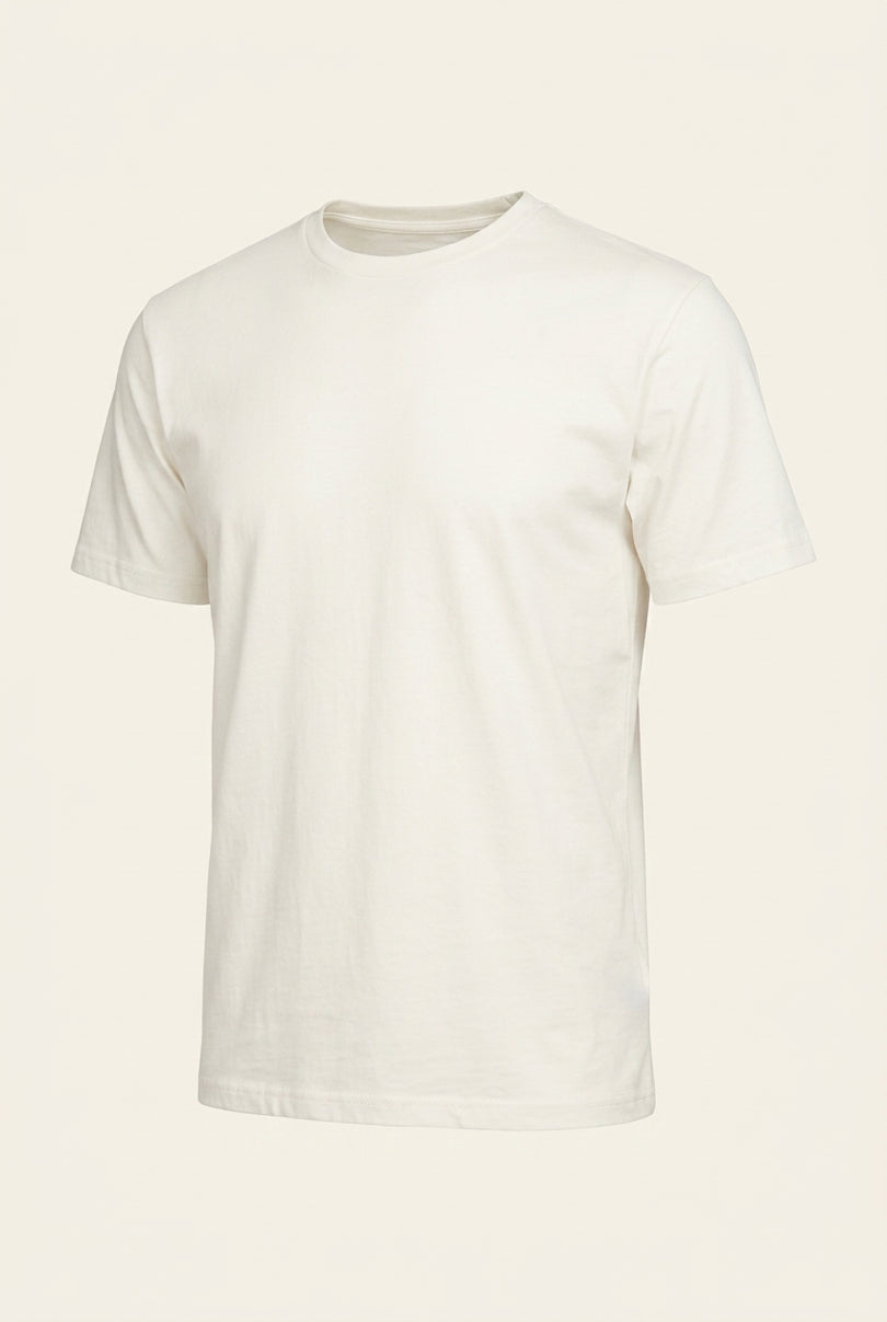 Lightweight Cotton T-shirt - Off-White - Front