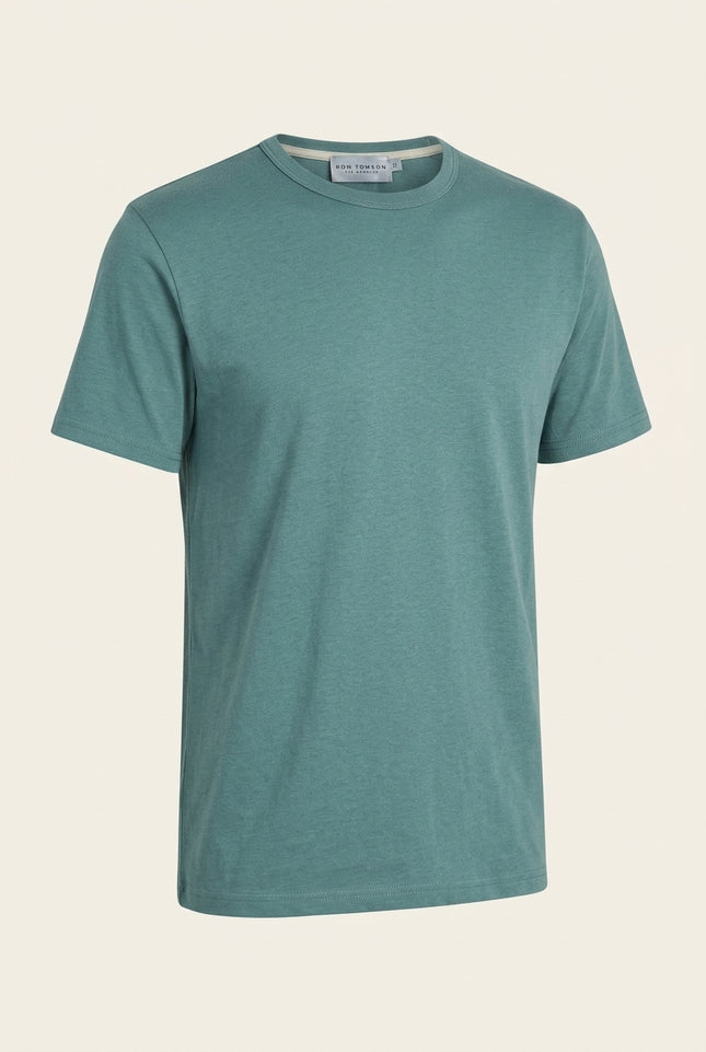 Lightweight Cotton T-shirt - Teal Green - Front