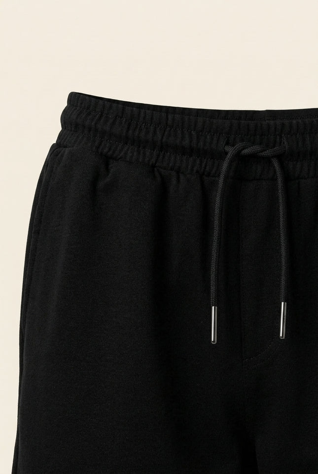 Lightweight Drawstring Shorts - Black - Detail