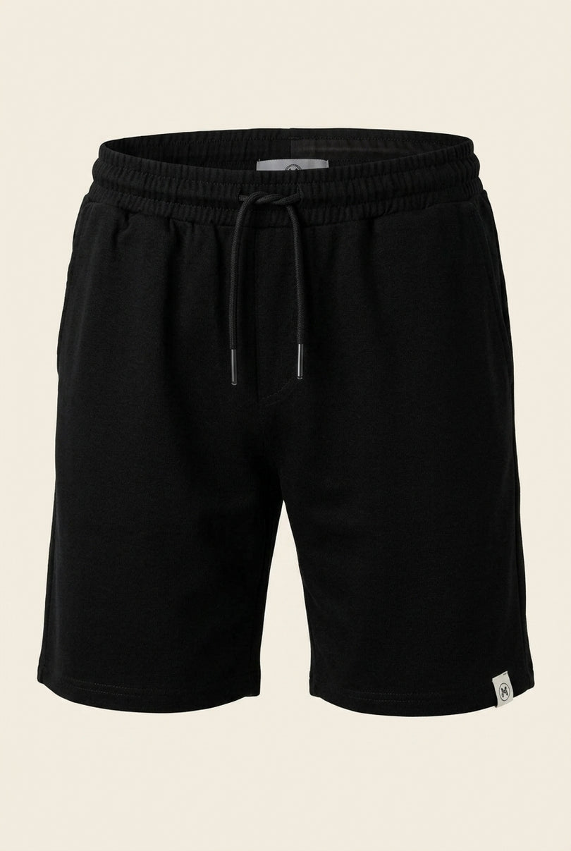 Lightweight Drawstring Shorts - Black - Front