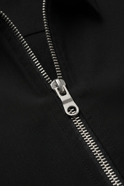 Lightweight Full-Zip Shacket - Black - Detail