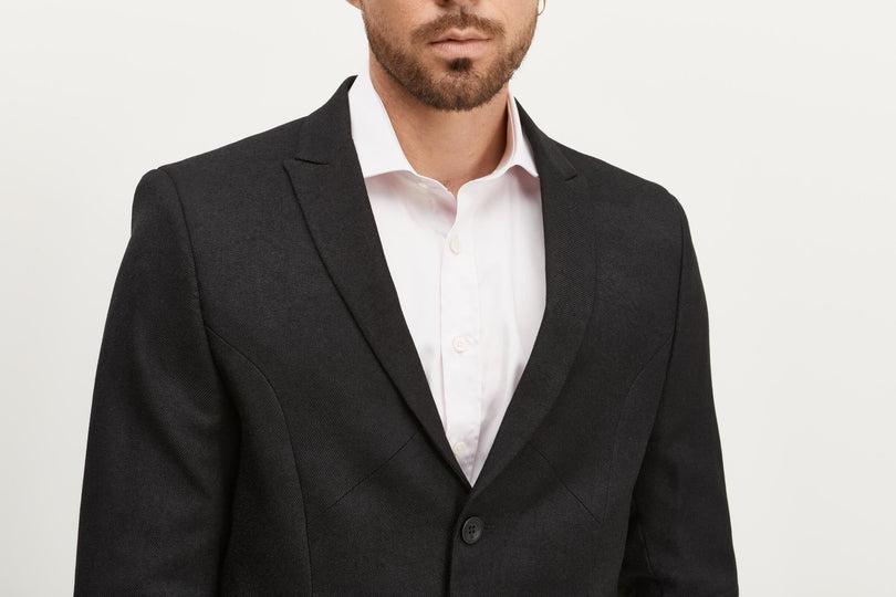 Lightweight Geometric Blazer Black - Ron Tomson